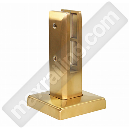 Златен квадратен стъклодържач за стъклен парапет сатениран